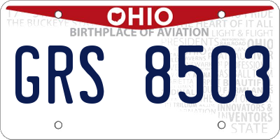 OH license plate GRS8503