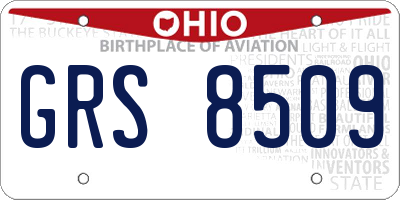 OH license plate GRS8509