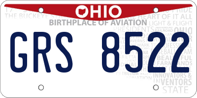 OH license plate GRS8522