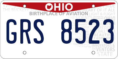 OH license plate GRS8523