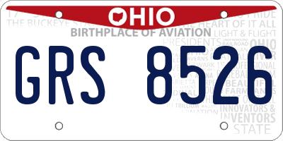 OH license plate GRS8526