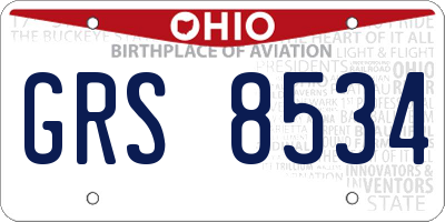 OH license plate GRS8534