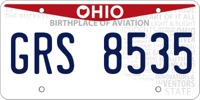 OH license plate GRS8535