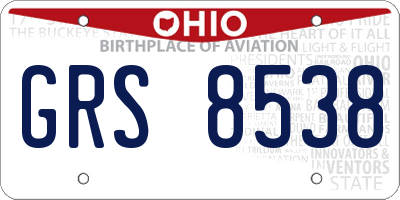 OH license plate GRS8538