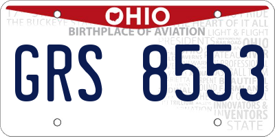 OH license plate GRS8553