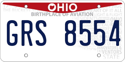 OH license plate GRS8554