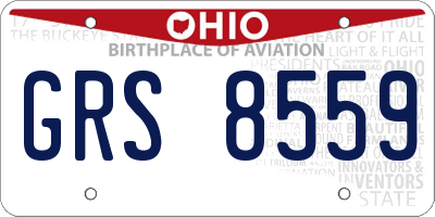 OH license plate GRS8559