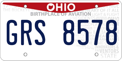 OH license plate GRS8578
