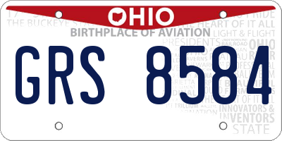 OH license plate GRS8584
