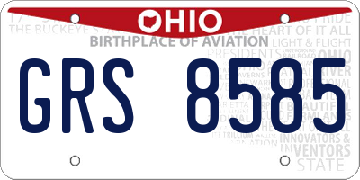OH license plate GRS8585