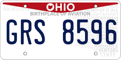 OH license plate GRS8596