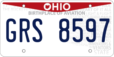 OH license plate GRS8597