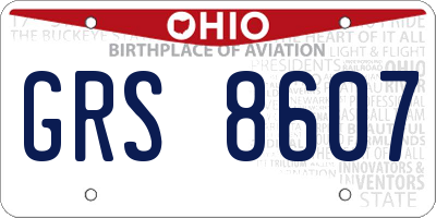 OH license plate GRS8607