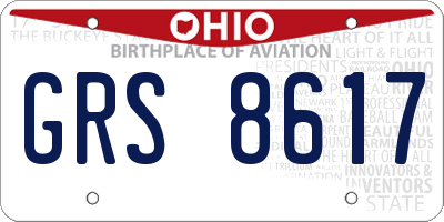 OH license plate GRS8617