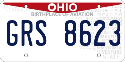 OH license plate GRS8623