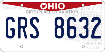 OH license plate GRS8632