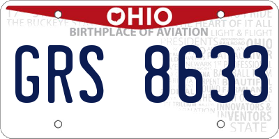 OH license plate GRS8633