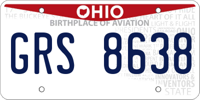 OH license plate GRS8638