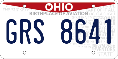 OH license plate GRS8641