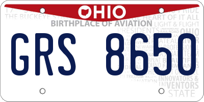 OH license plate GRS8650