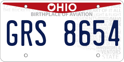 OH license plate GRS8654