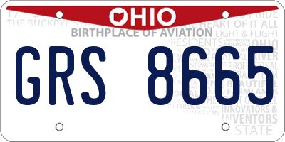 OH license plate GRS8665
