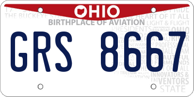 OH license plate GRS8667