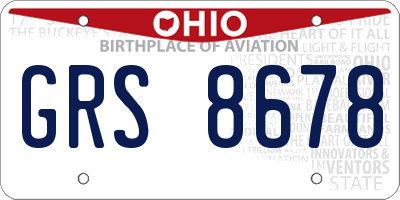 OH license plate GRS8678