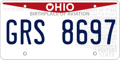 OH license plate GRS8697