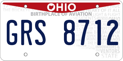 OH license plate GRS8712