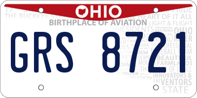 OH license plate GRS8721