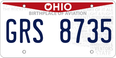 OH license plate GRS8735