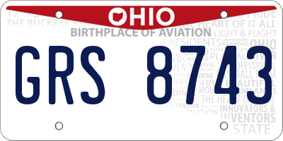 OH license plate GRS8743