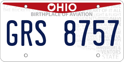 OH license plate GRS8757