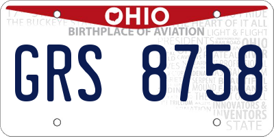 OH license plate GRS8758