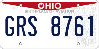 OH license plate GRS8761
