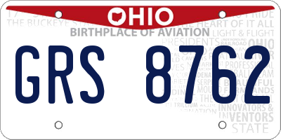 OH license plate GRS8762