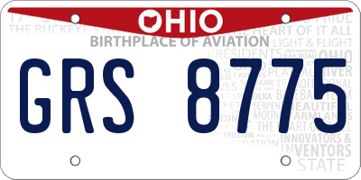 OH license plate GRS8775