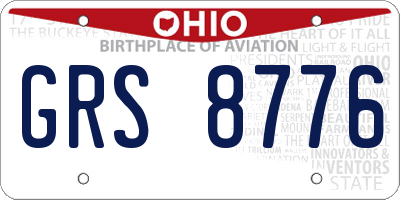OH license plate GRS8776
