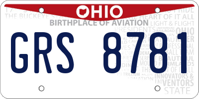 OH license plate GRS8781