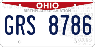 OH license plate GRS8786