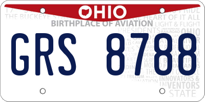 OH license plate GRS8788