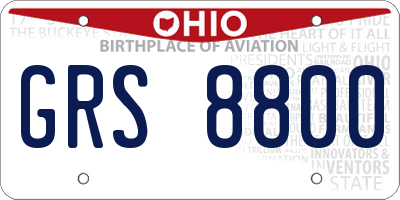 OH license plate GRS8800