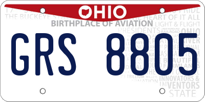 OH license plate GRS8805