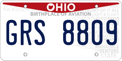OH license plate GRS8809
