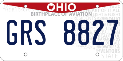 OH license plate GRS8827