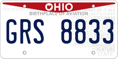 OH license plate GRS8833
