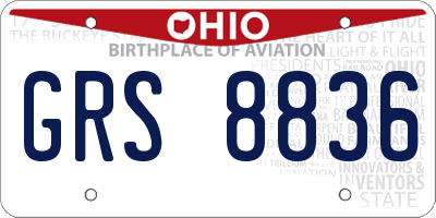 OH license plate GRS8836