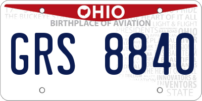 OH license plate GRS8840