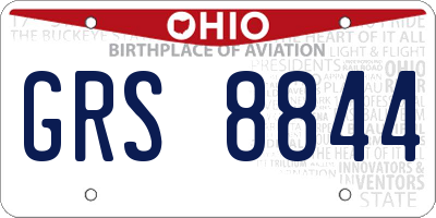 OH license plate GRS8844